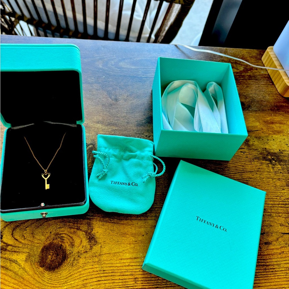 Tiffany and co. Heart key pendant necklace